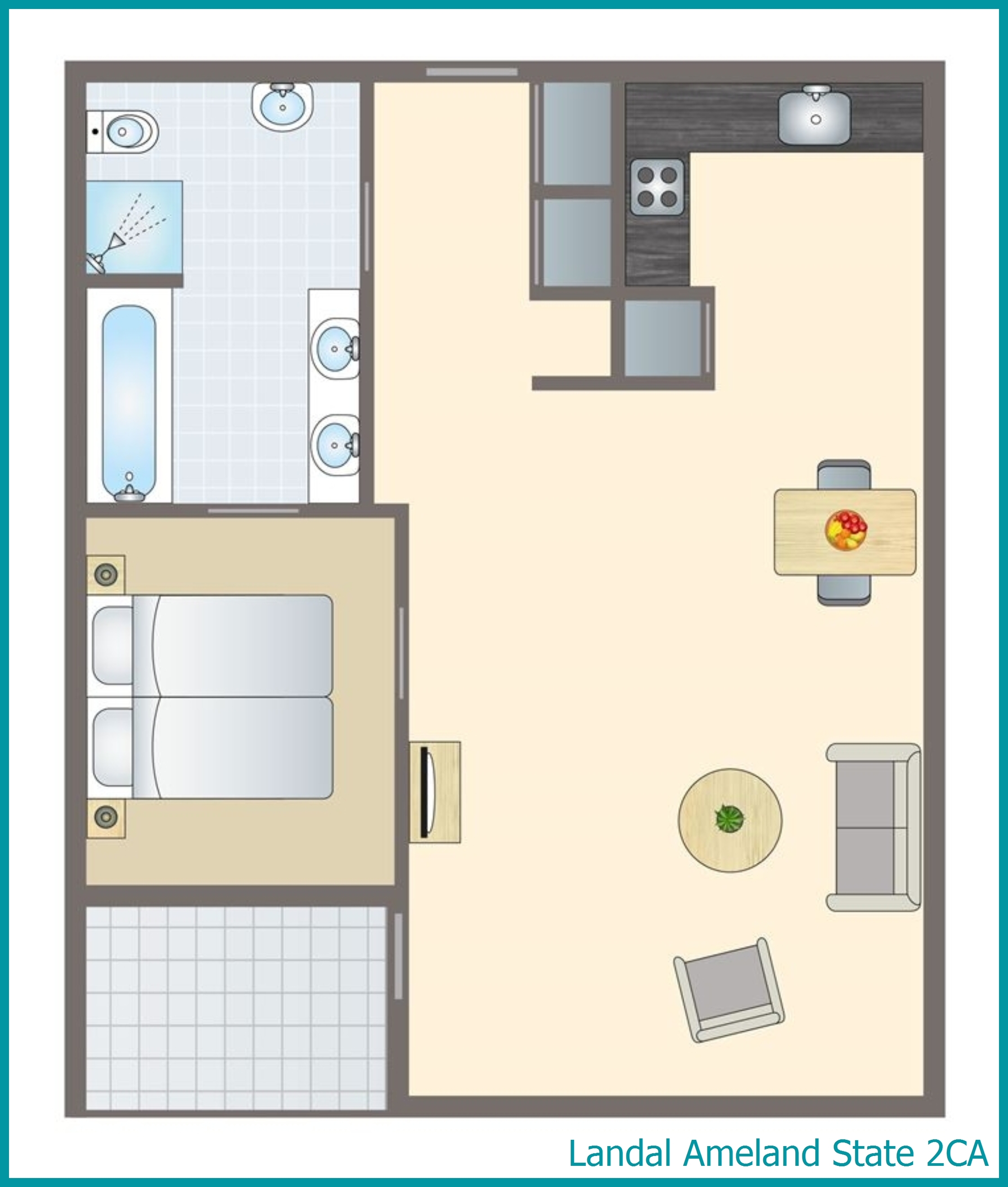 2-person apartment 2CA at Ameland State
