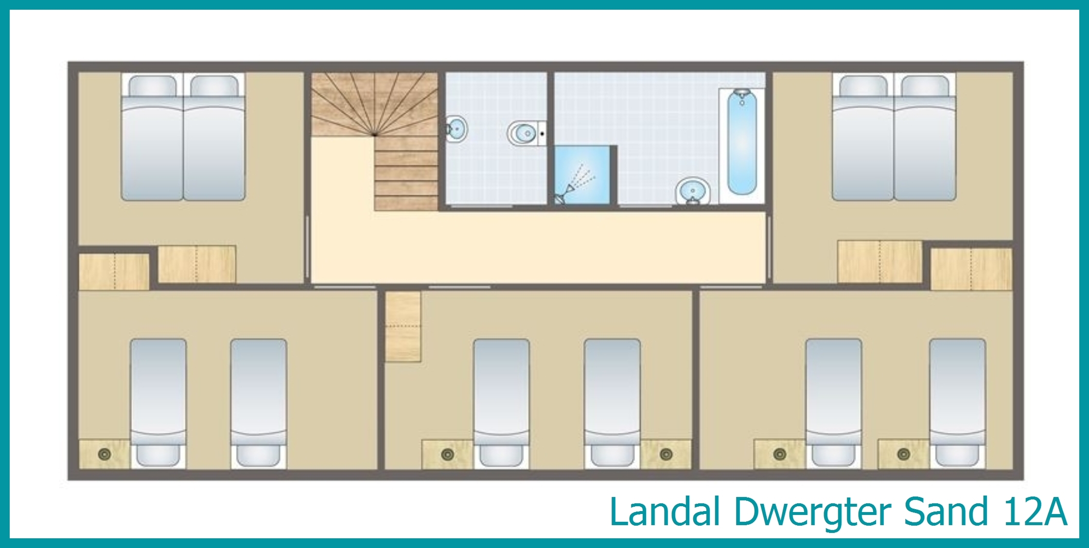 12-person bungalow 12A at Dwergter Sand