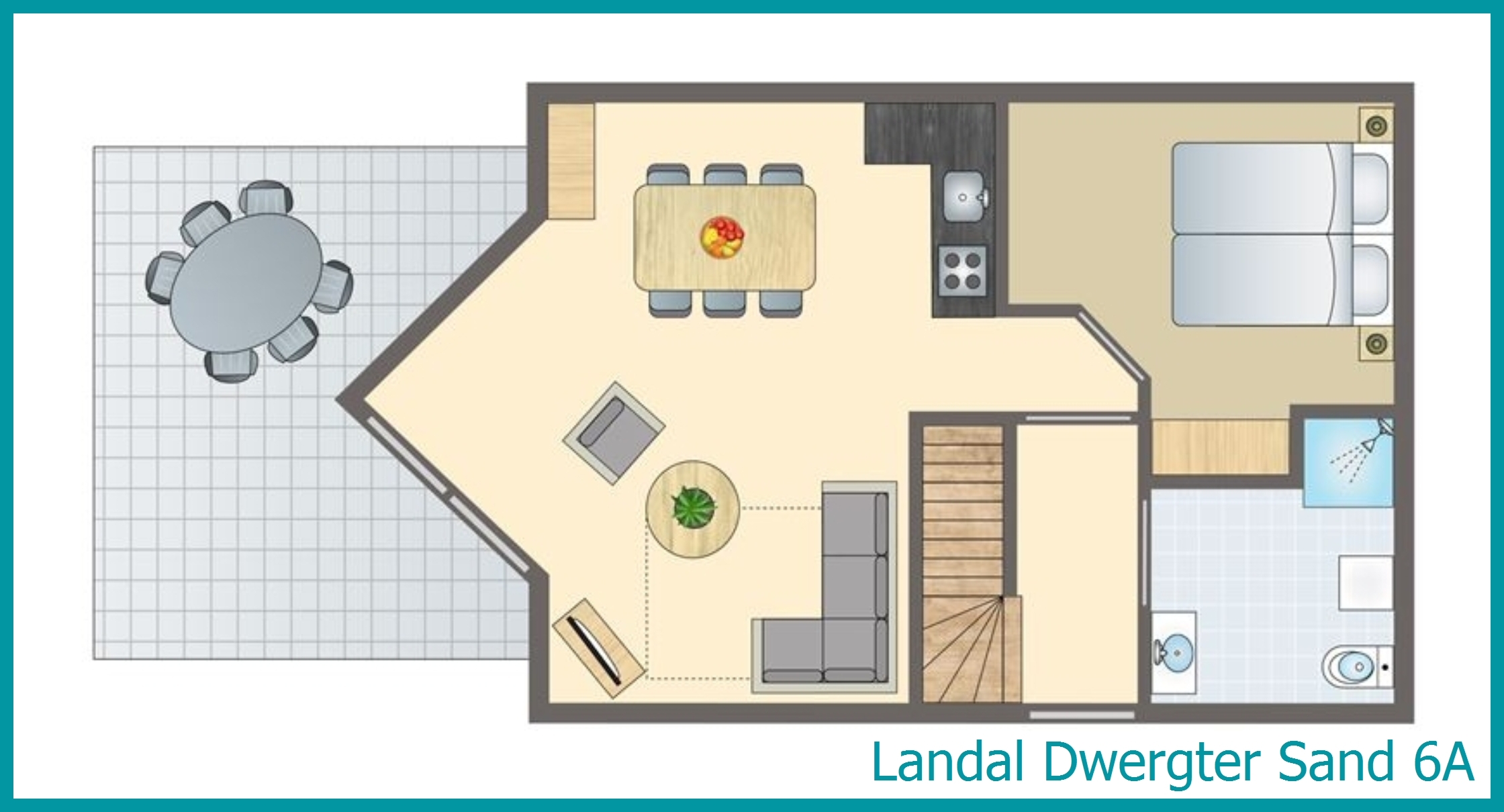 6-person bungalow 6A at Dwergter Sand