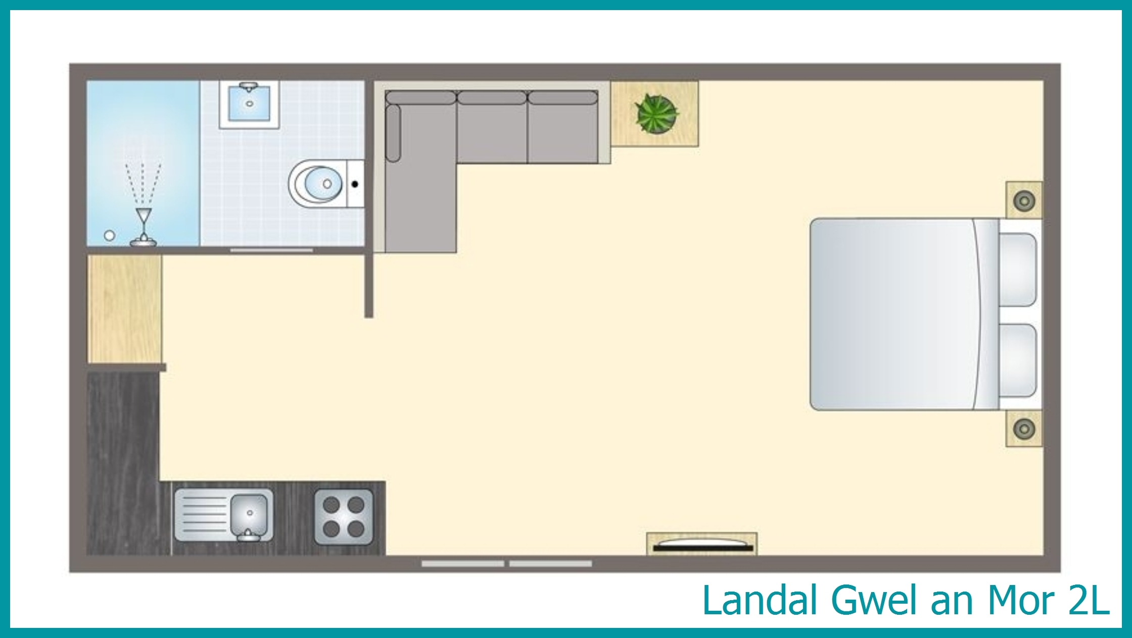 2-person lodge 2L at Gwel an Mor