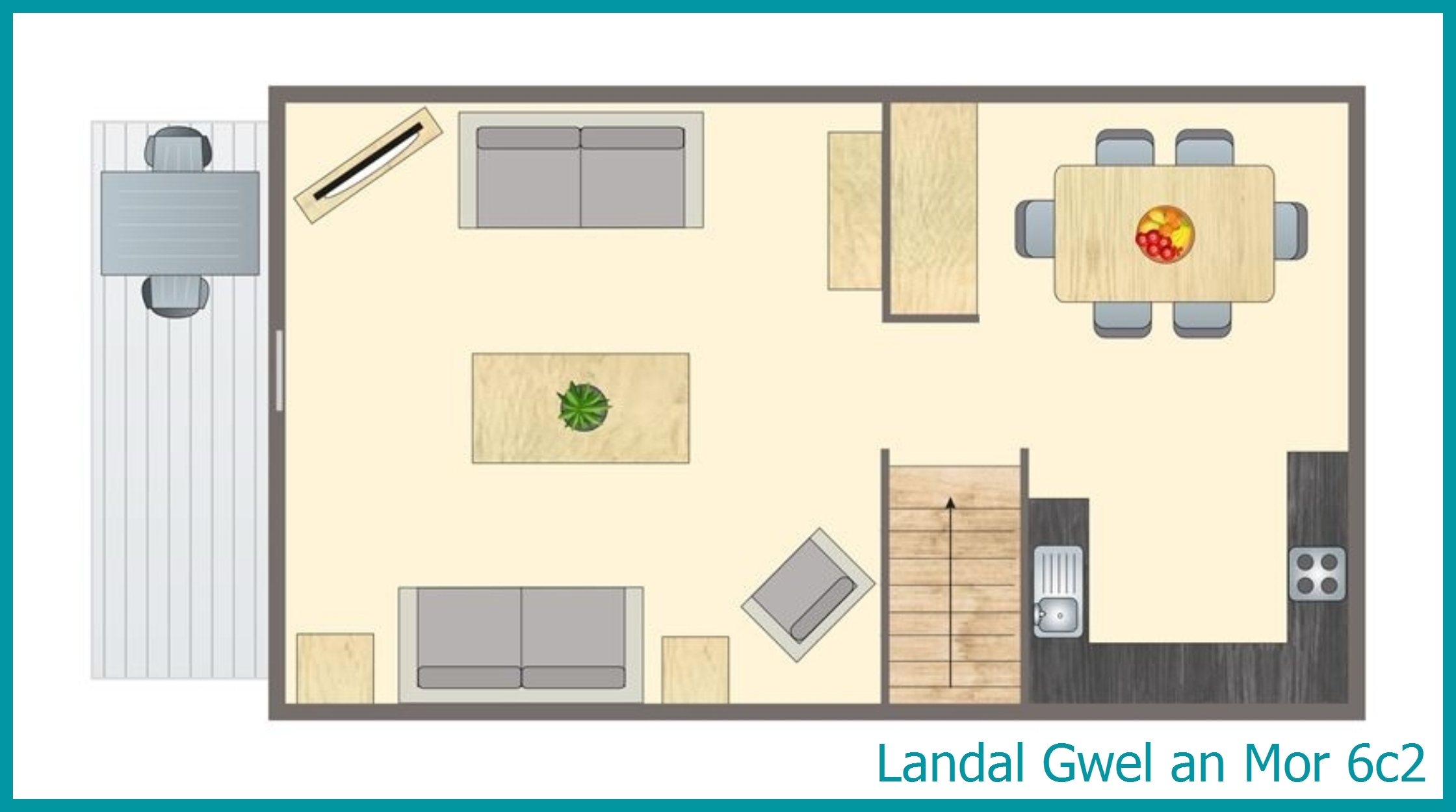 6-person lodge 6c2 at Gwel an Mor