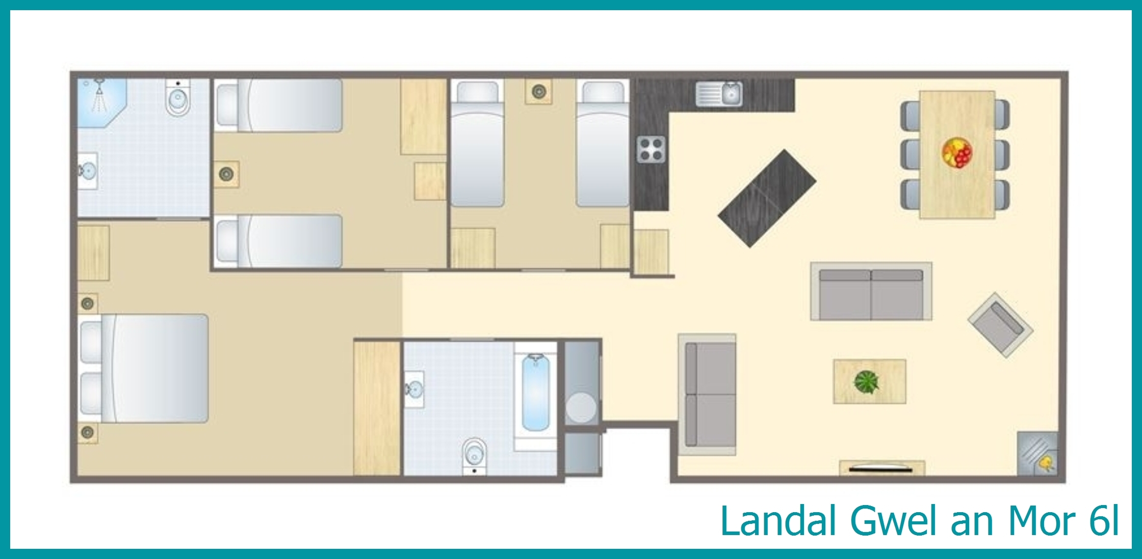 6-person lodge 6l at Gwel an Mor