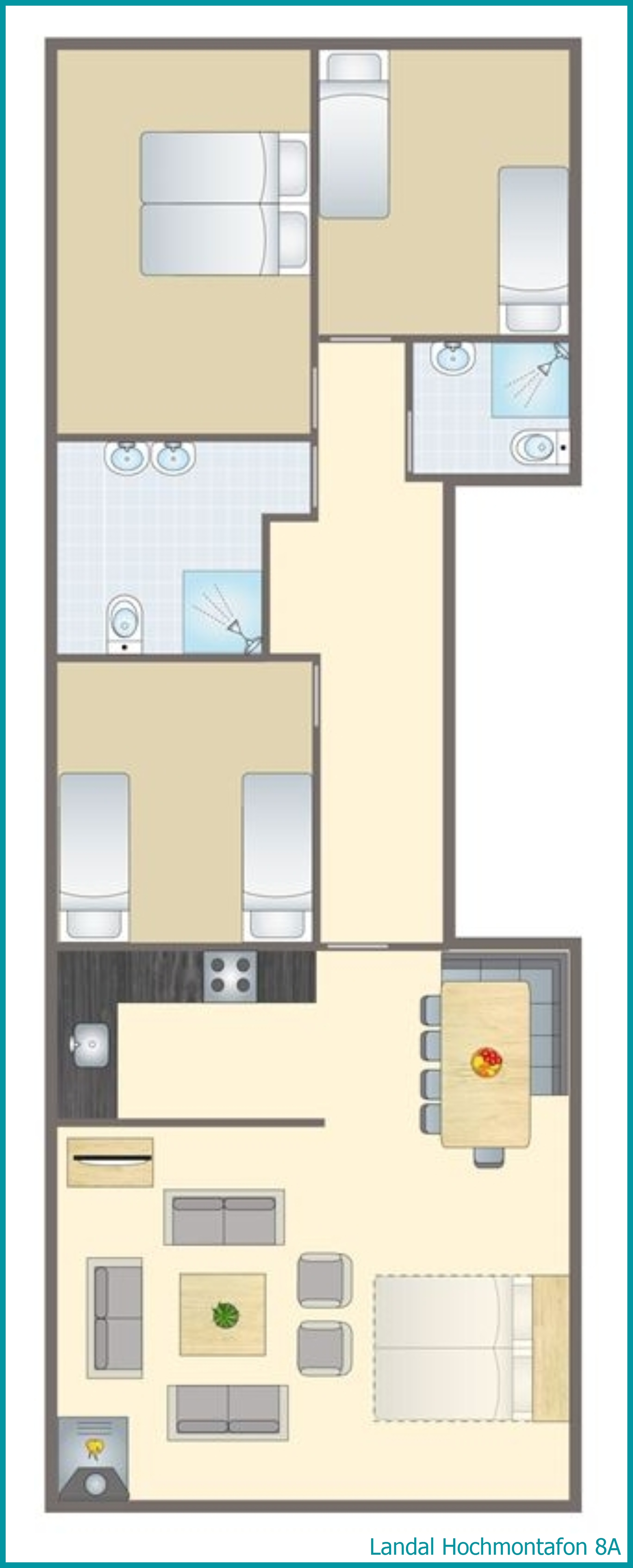 8-person apartment 8A at Hochmontafon