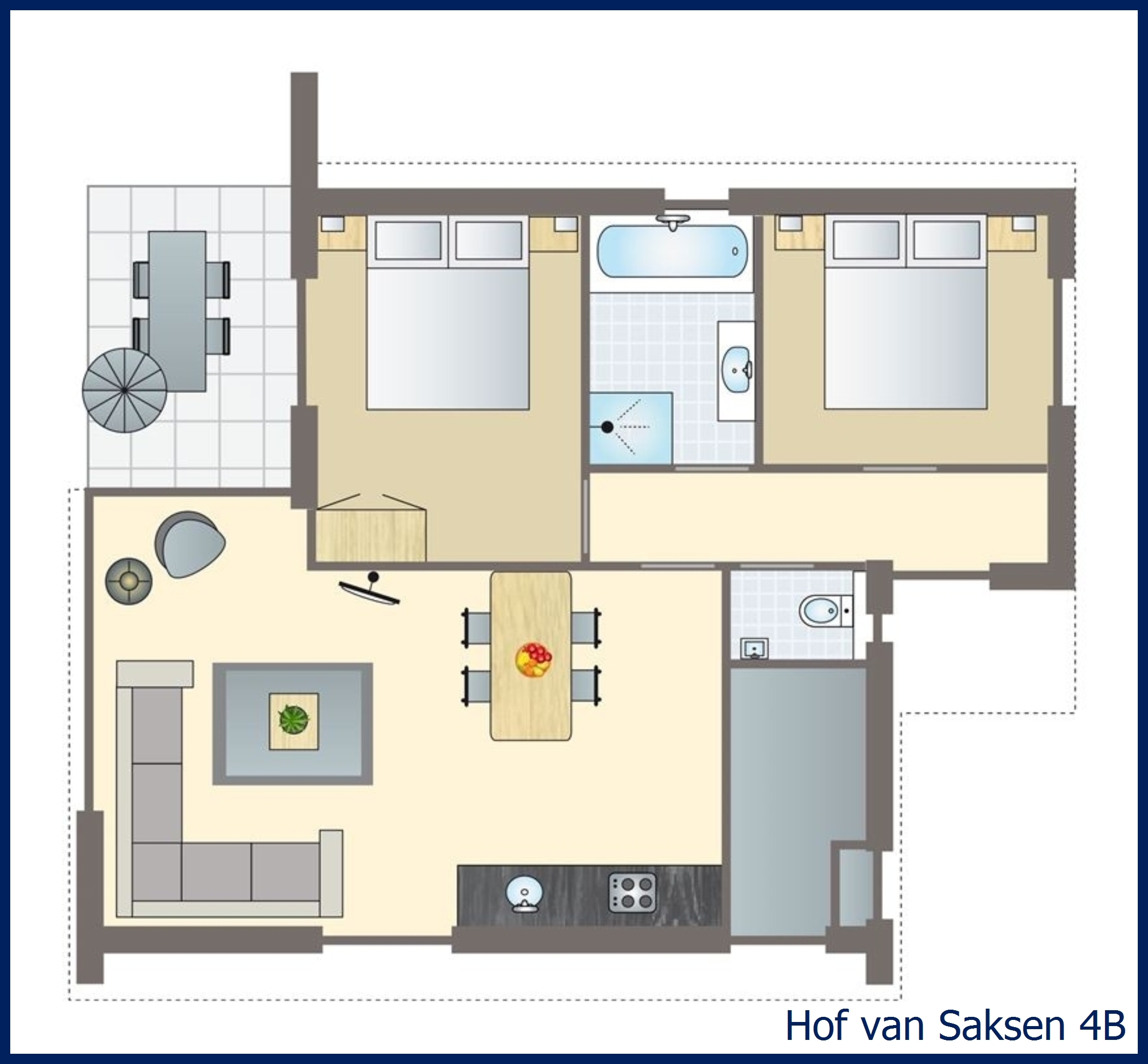 4-person bungalow 4B at Hof van Saksen