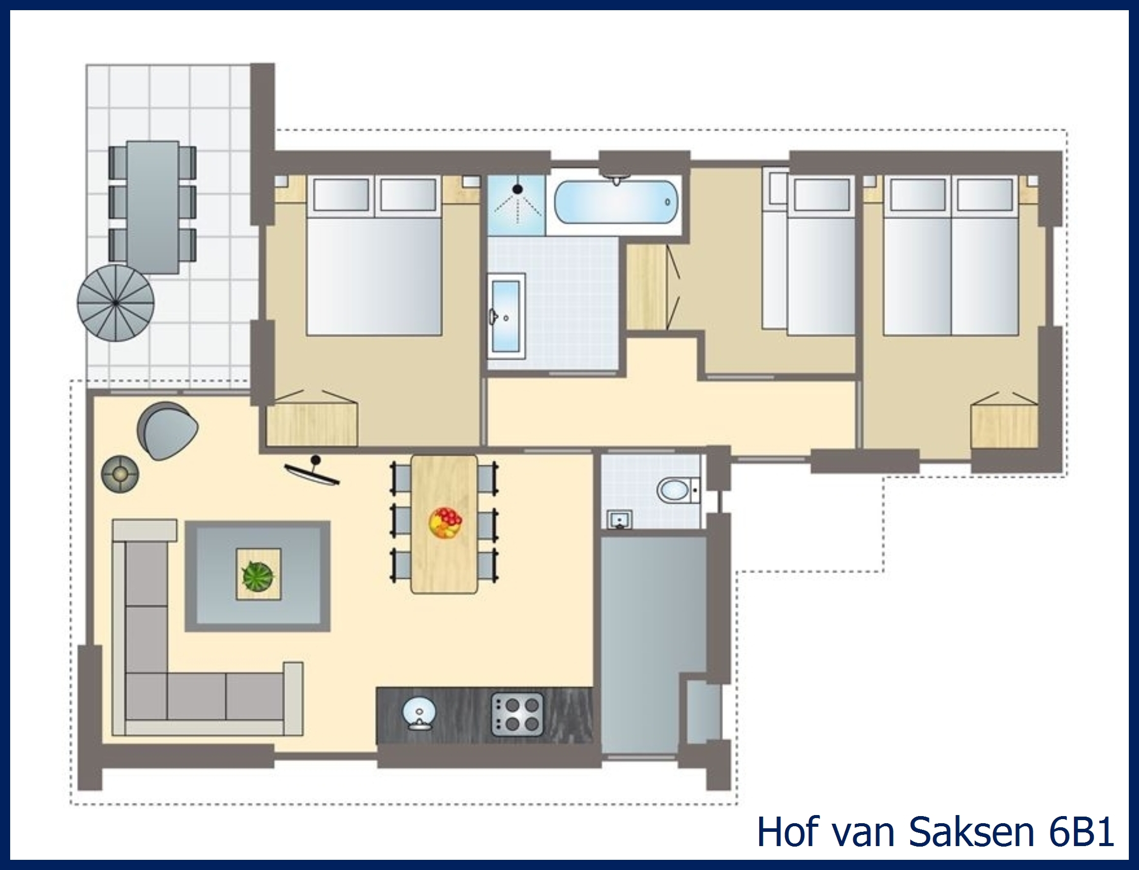 6-person bungalow 6B1 at Hof van Saksen