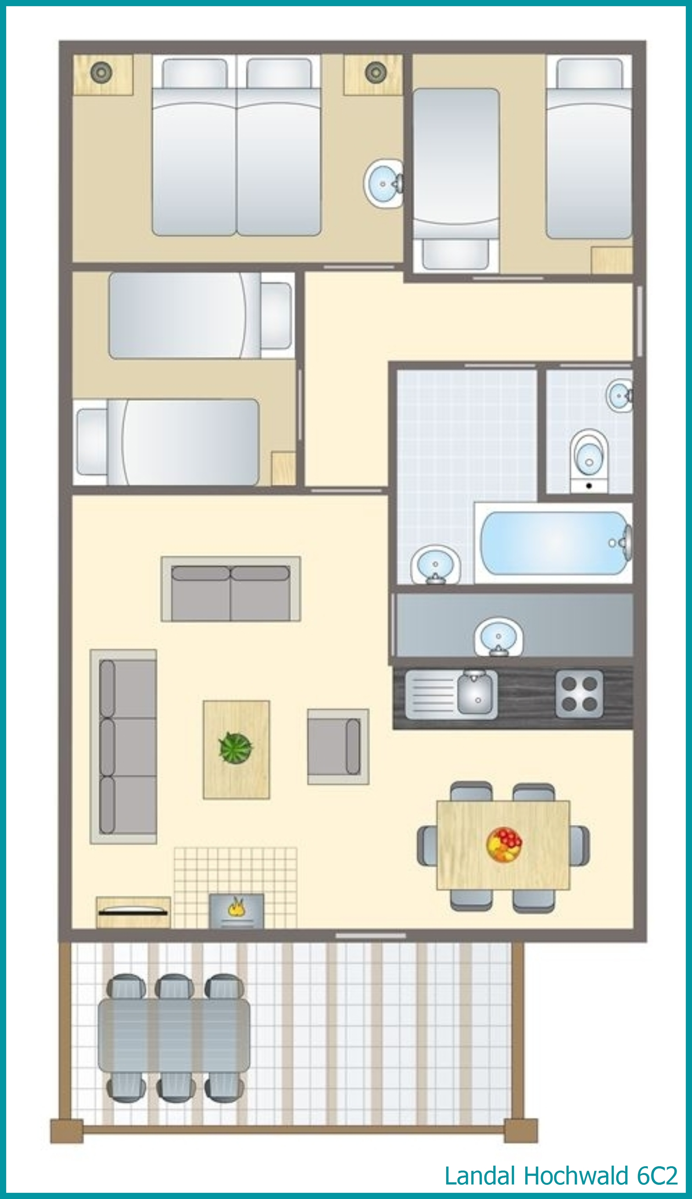 6-person bungalow 6C2 at Hochwald