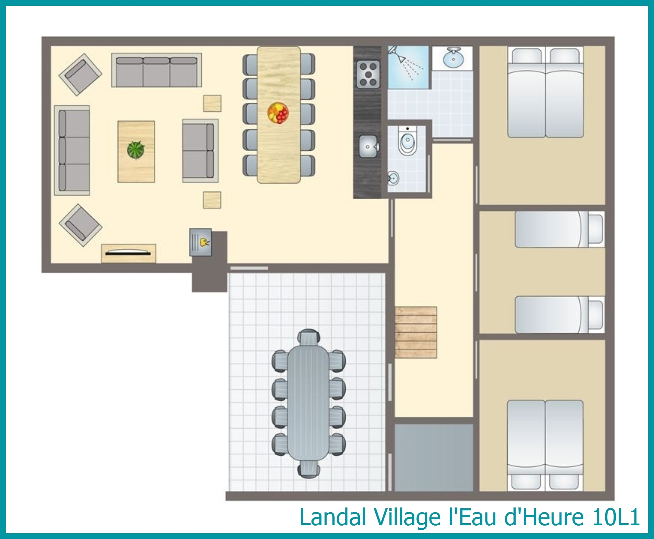 10-person bungalow 10L1 at Village l'Eau d'Heure