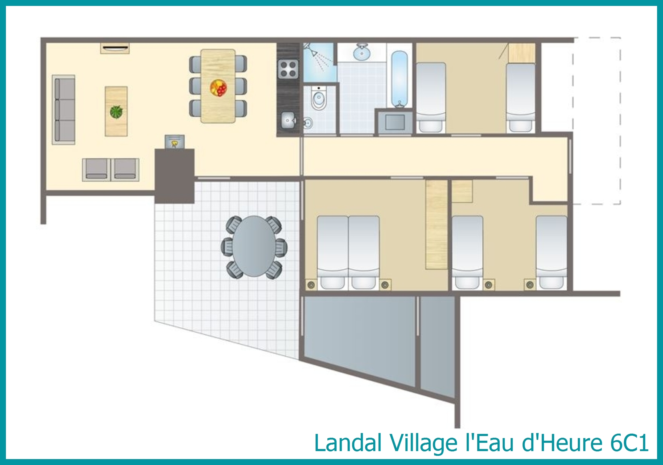 6-person bungalow 6C1 at Village l'Eau d'Heure