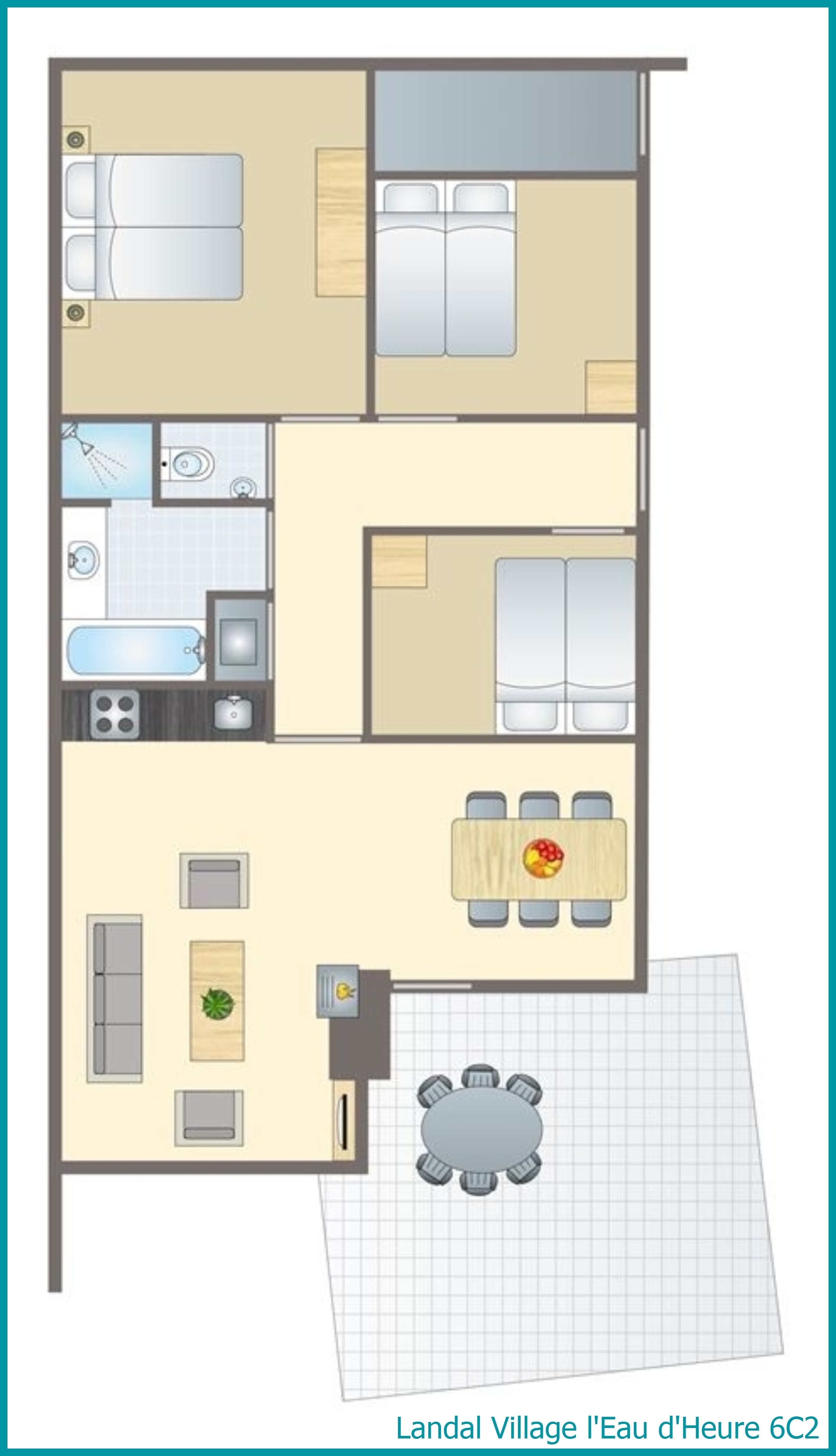 6-person bungalow 6C2 at Village l'Eau d'Heure