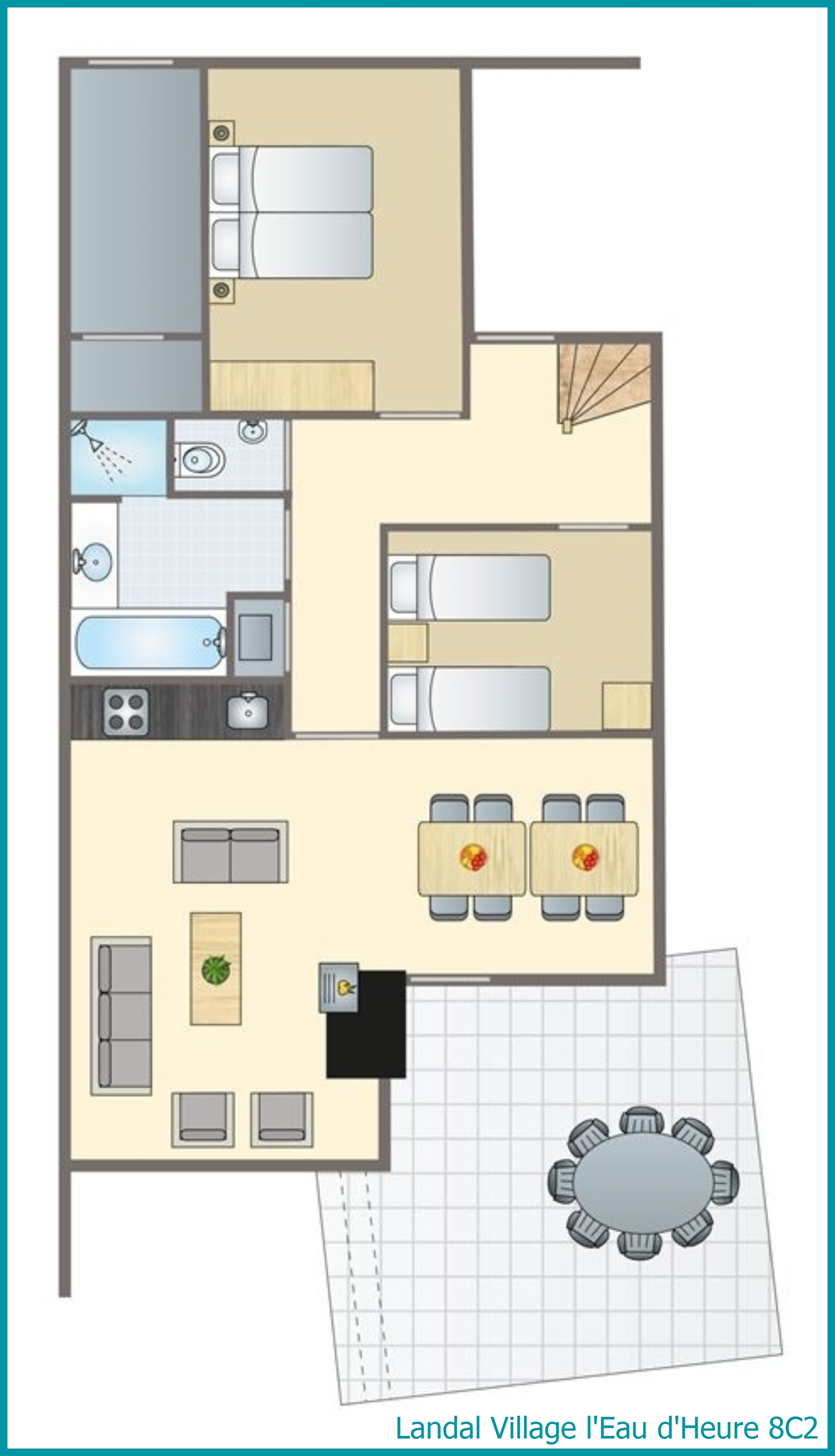 8-person bungalow 8C2 at Village l'Eau d'Heure