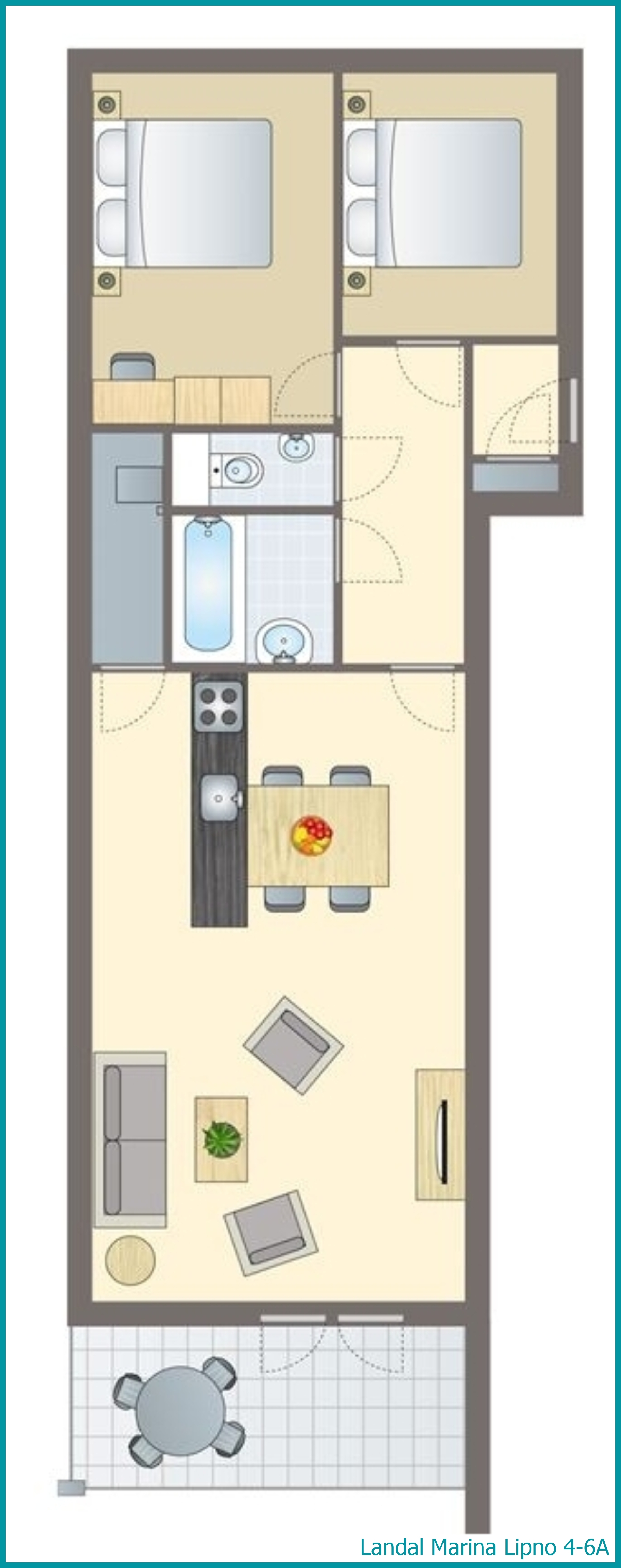 4-6-person apartment 4-6A at Marina Lipno