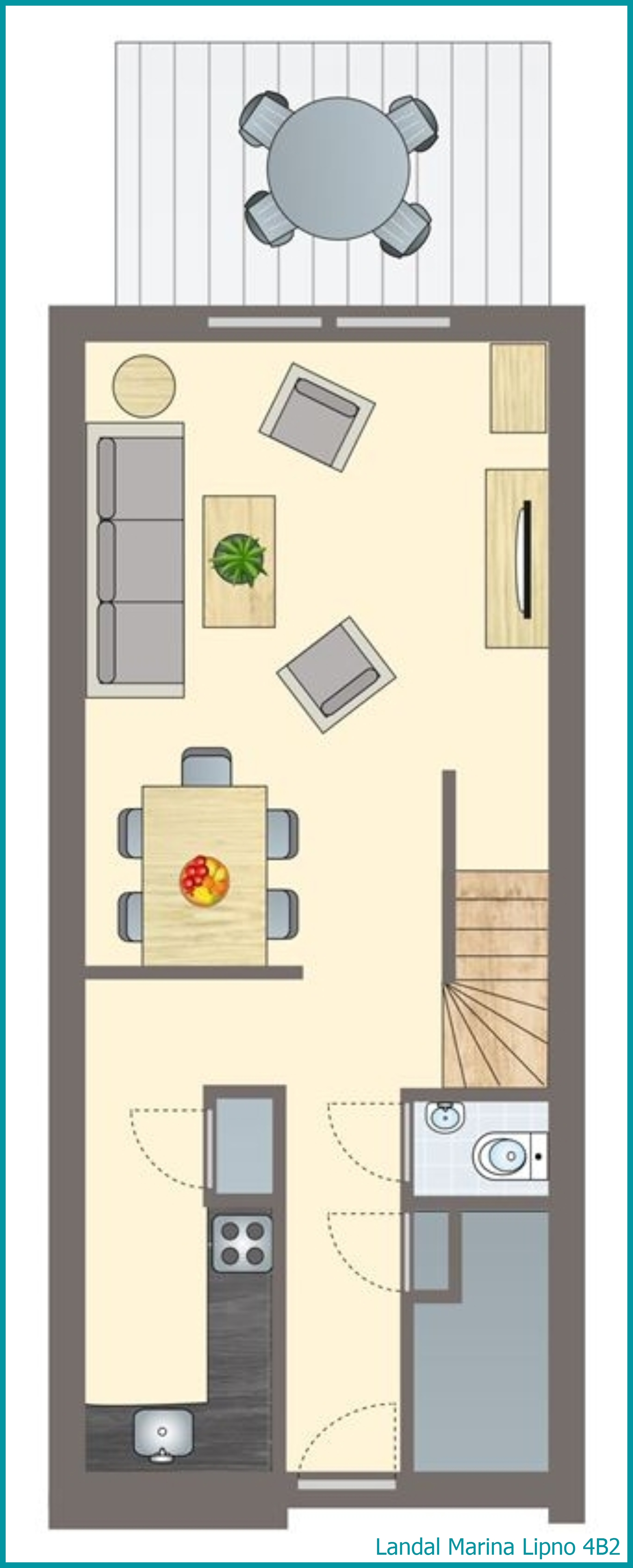 4-person bungalow 4B2 at Marina Lipno