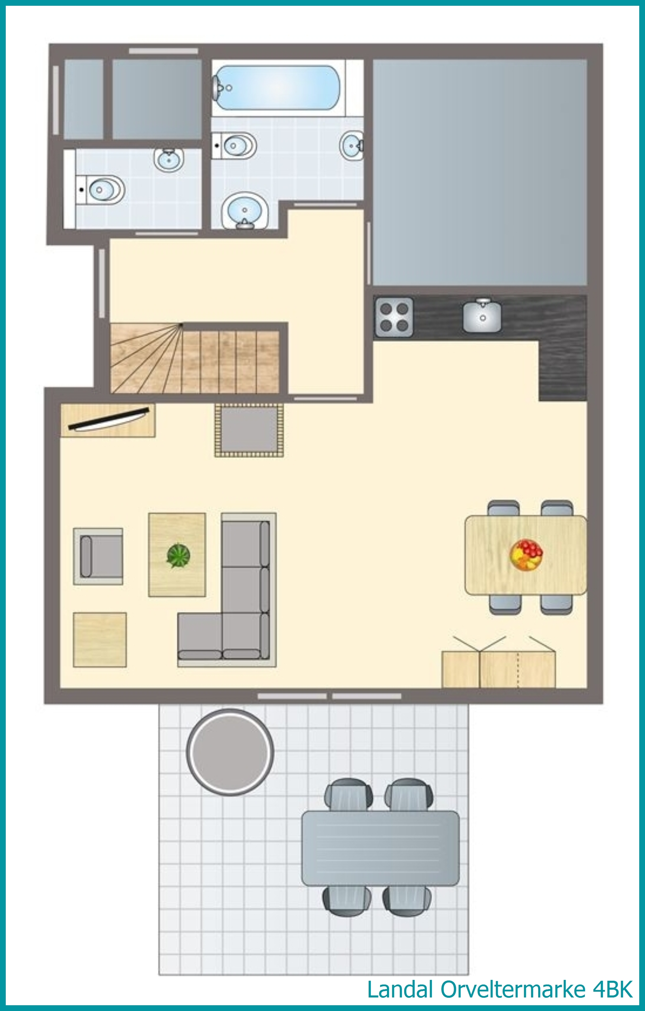 4-person children's bungalow 4BK at Orveltermarke