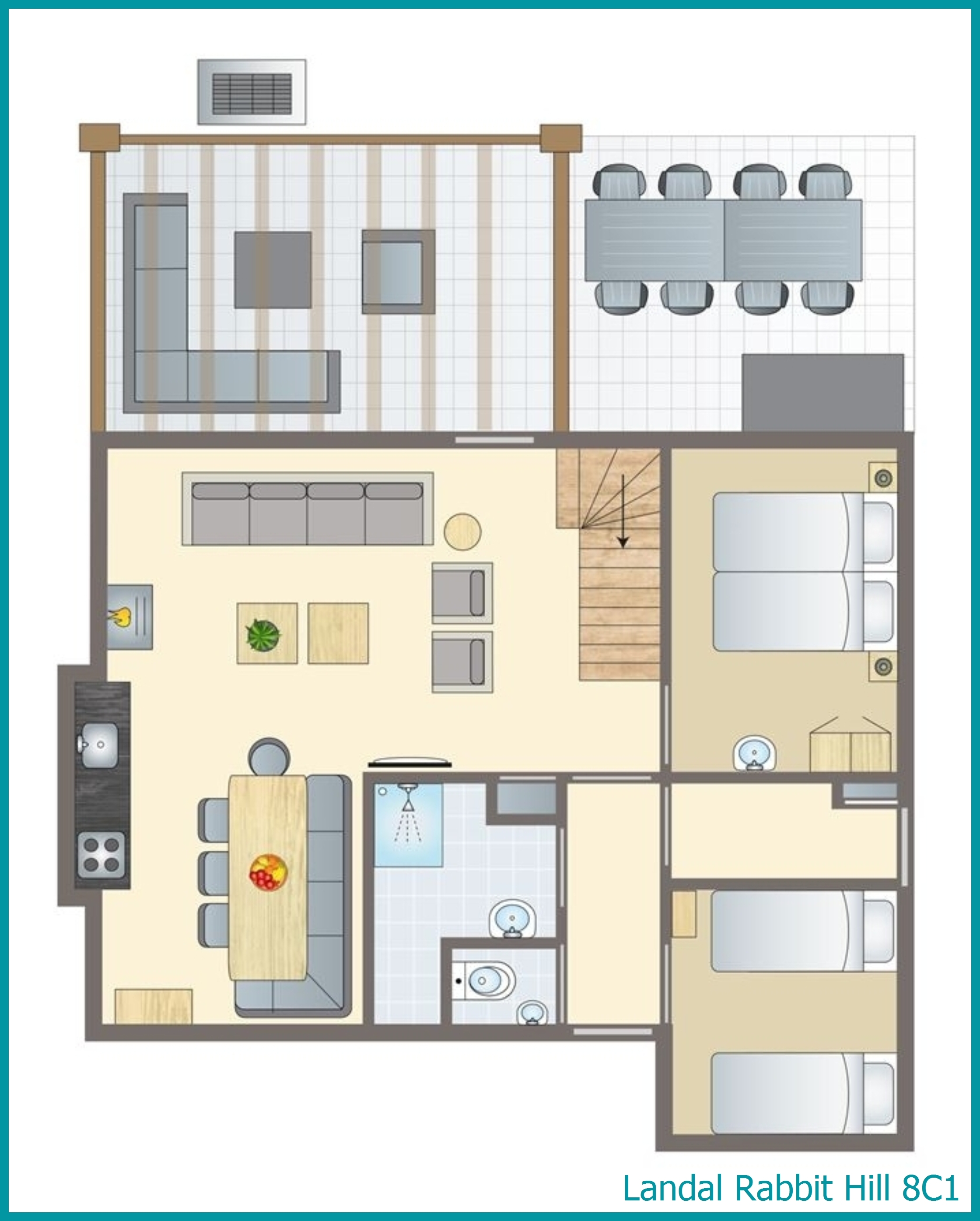 8-person bungalow 8C1 at Rabbit Hill