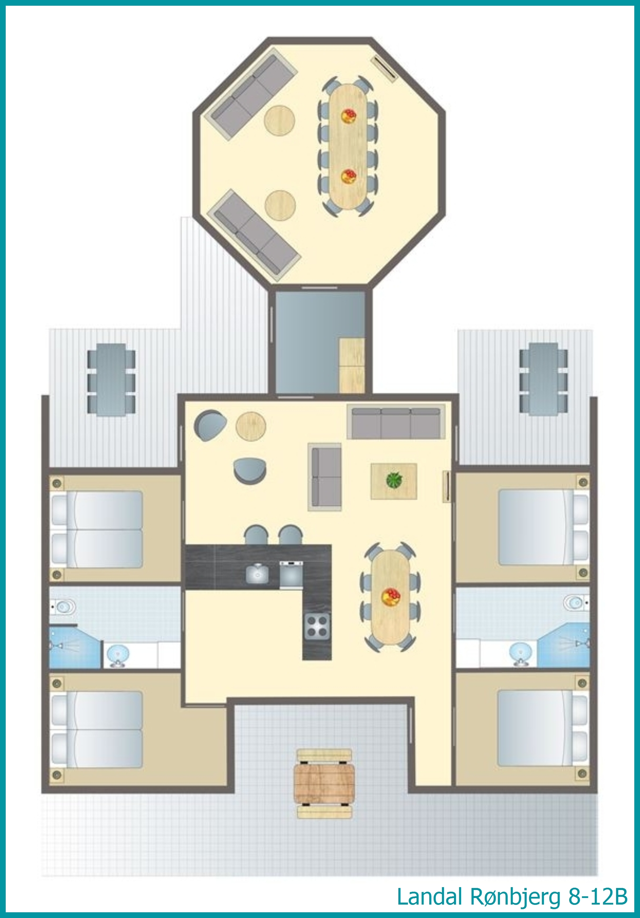 8-12-person bungalow 8-12B at Rønbjerg