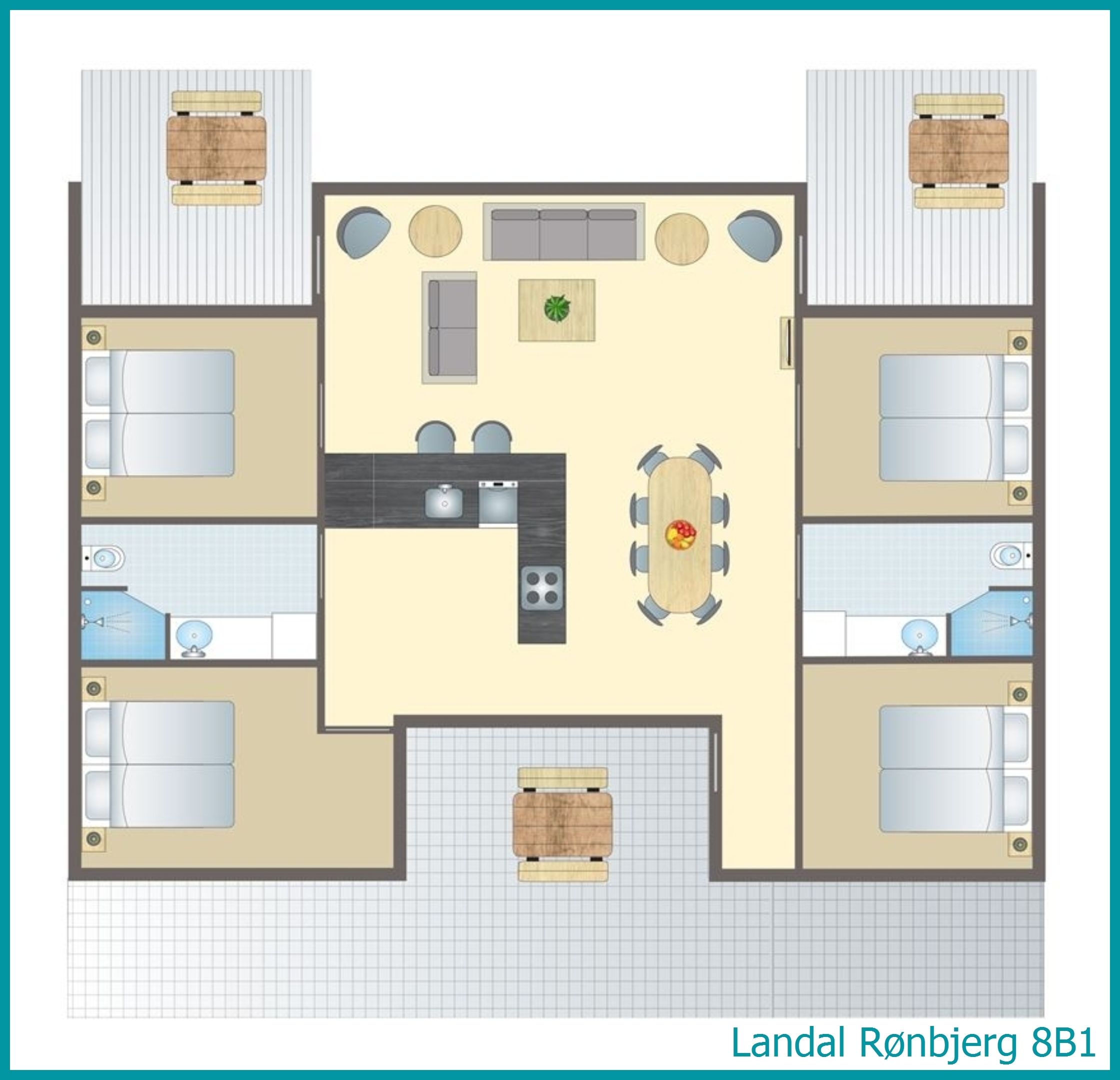 8-person bungalow 8B1 at Rønbjerg