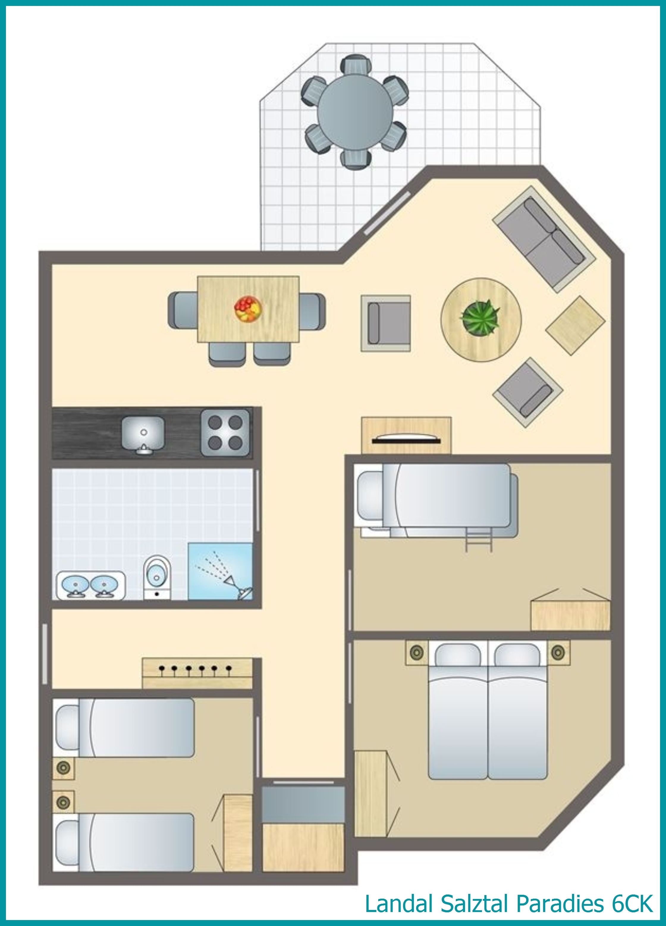 6-person children's apartement 6CK at Salztal Paradies