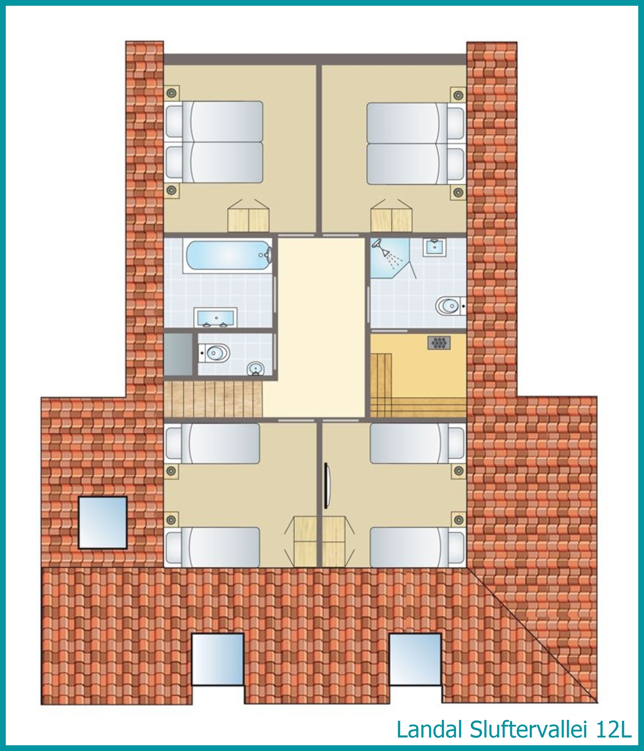 12-person bungalow 12L at Sluftervallei
