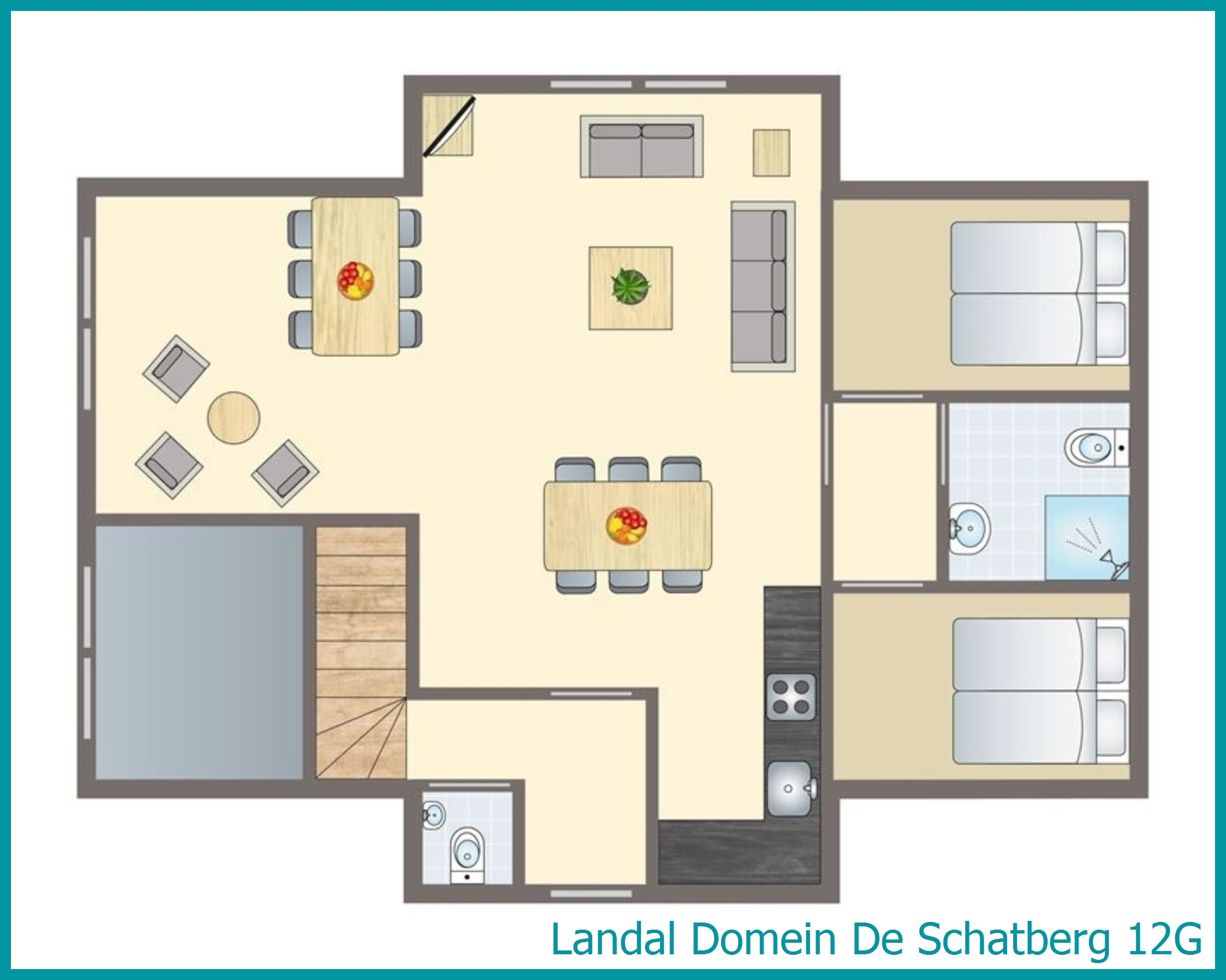 12-person bungalow 12G at Domein De Schatberg
