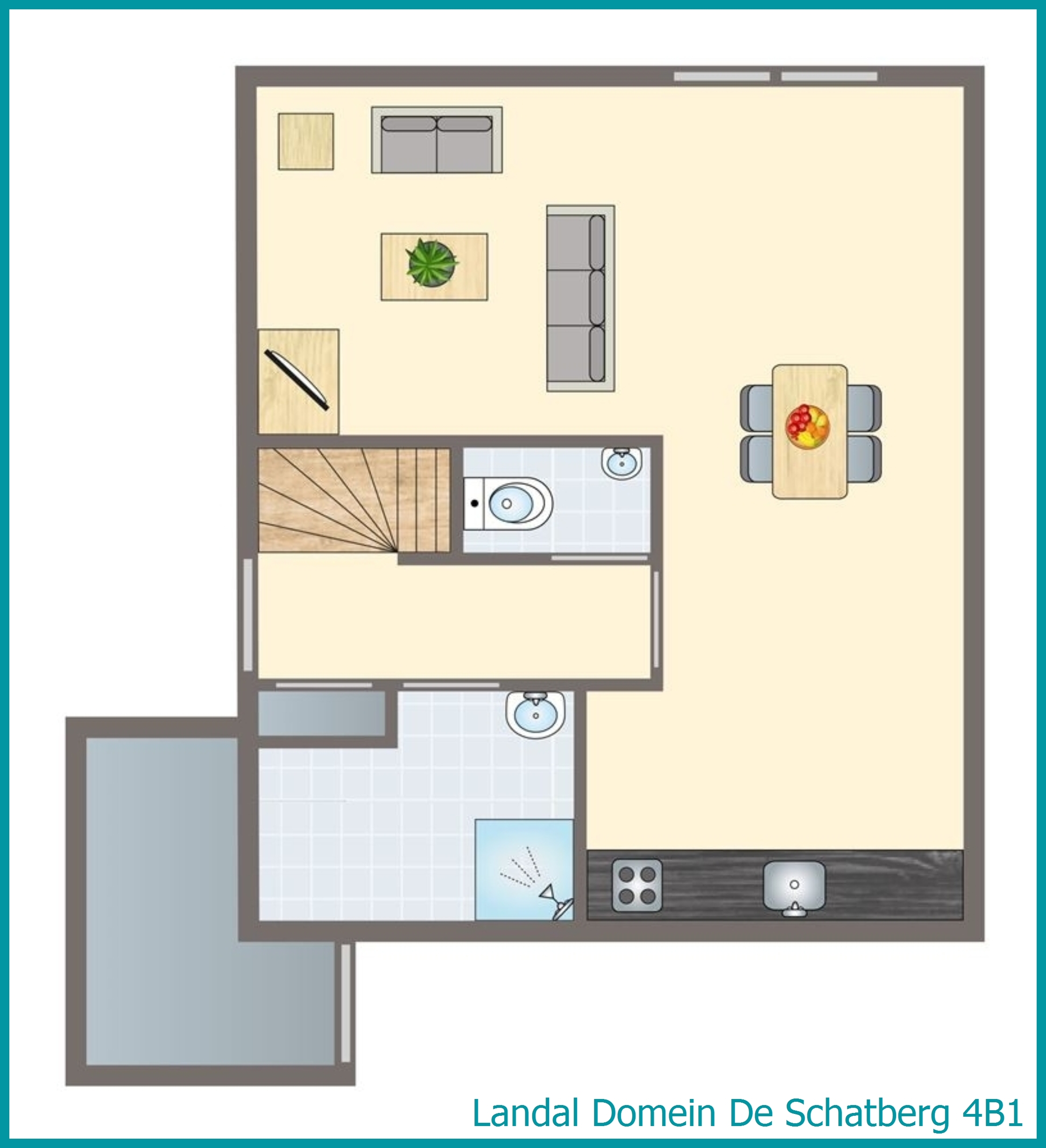 4-person bungalow 4B1 at Domein De Schatberg