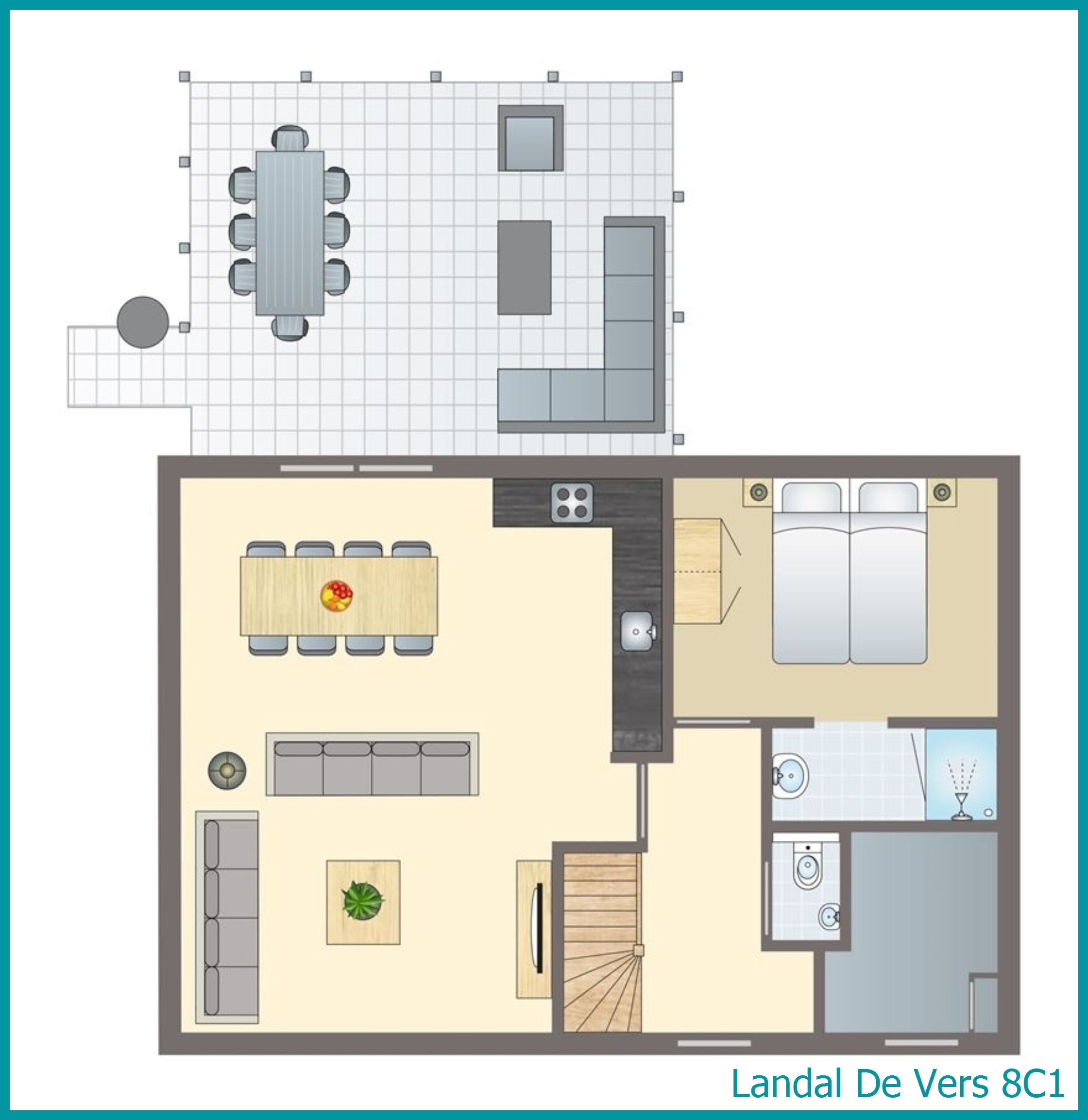 8-person bungalow 8C1 at De Vers