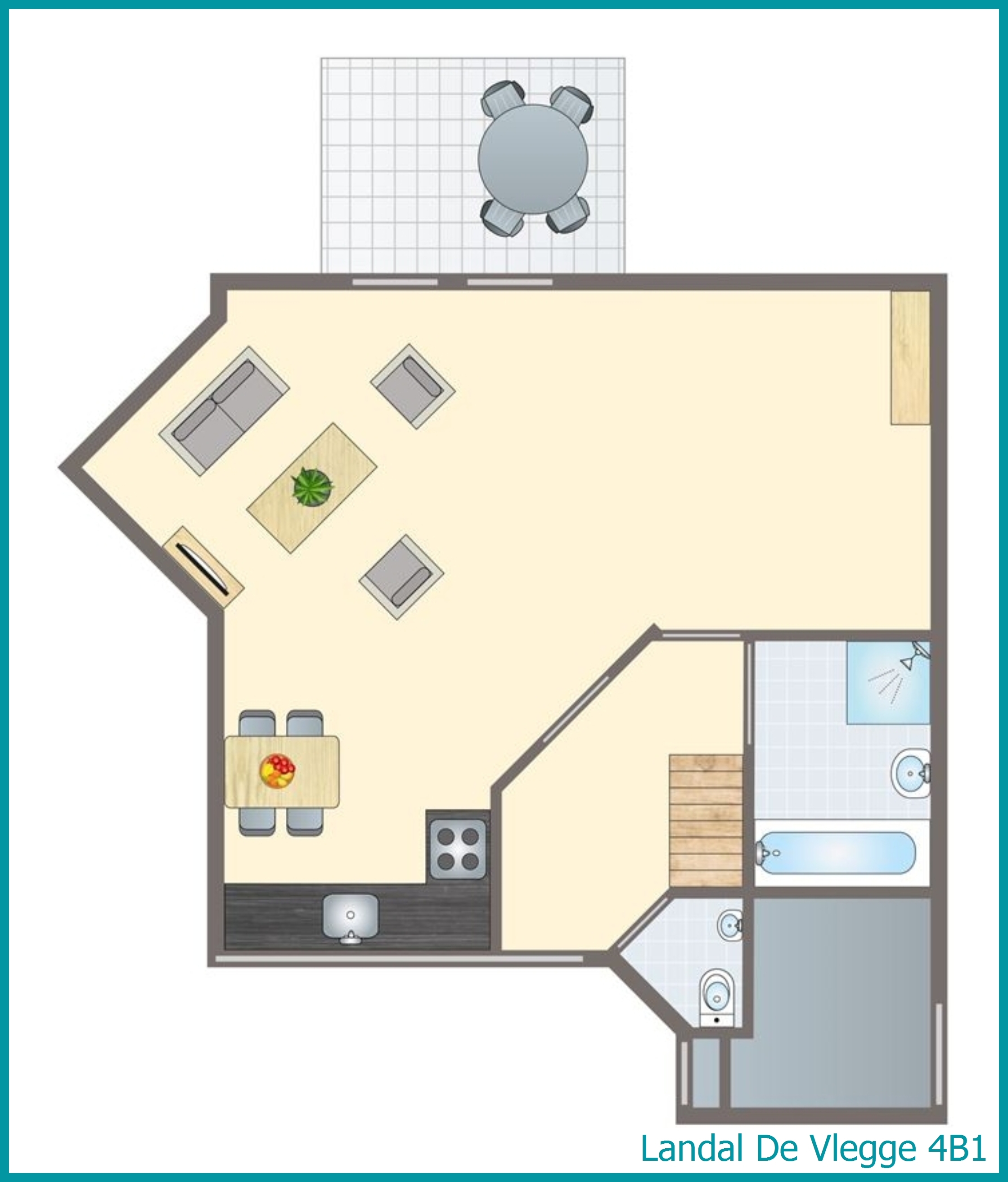 4-person bungalow 4B1 at De Vlegge