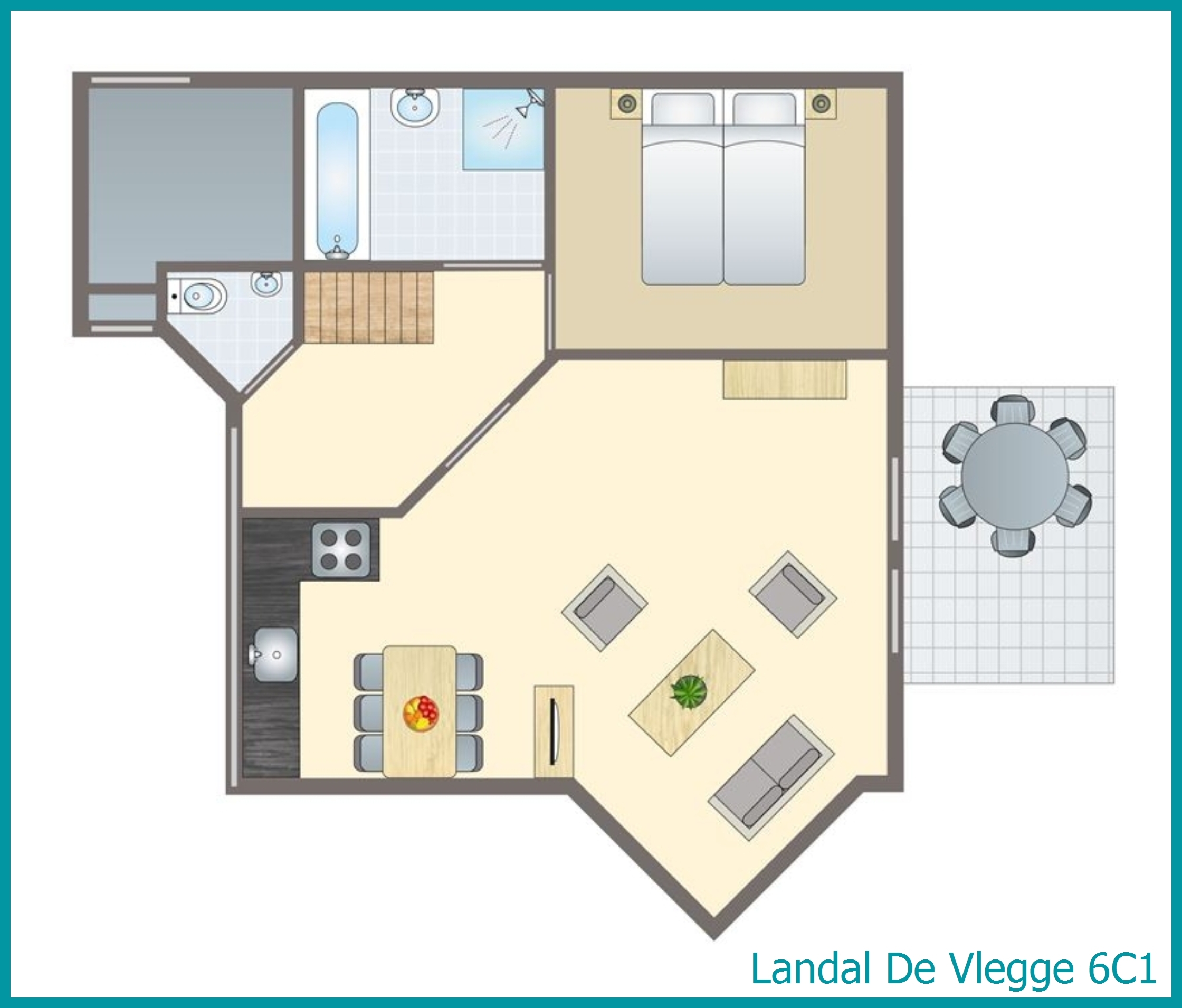 6-person bungalow 6C1 at De Vlegge