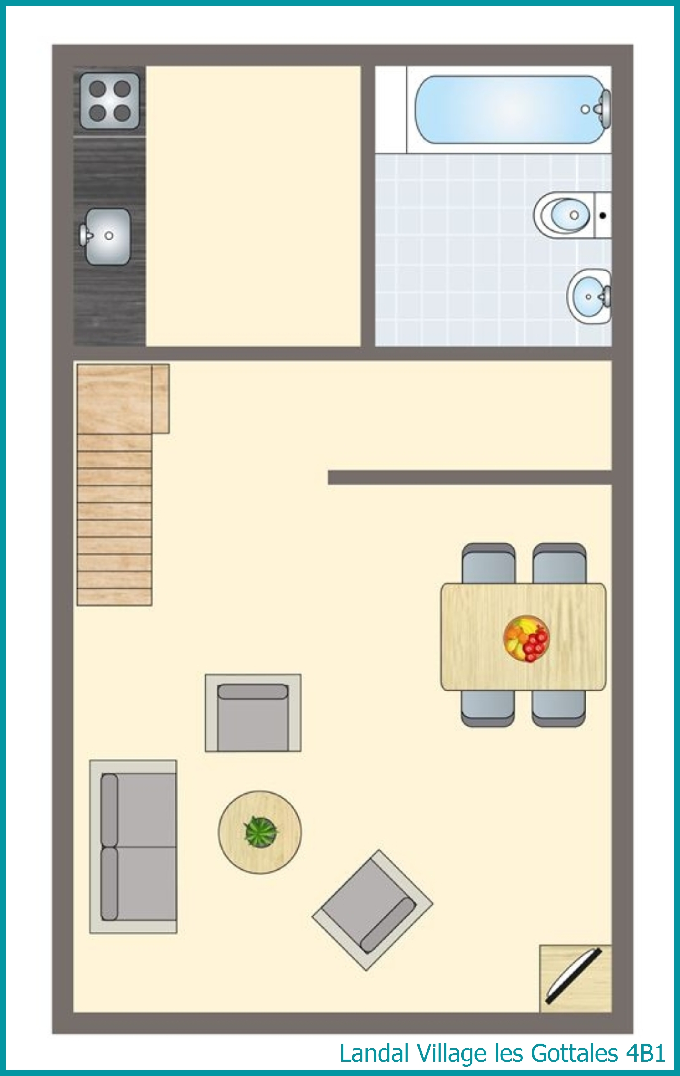 4-person bungalow 4B1 at Village les Gottales