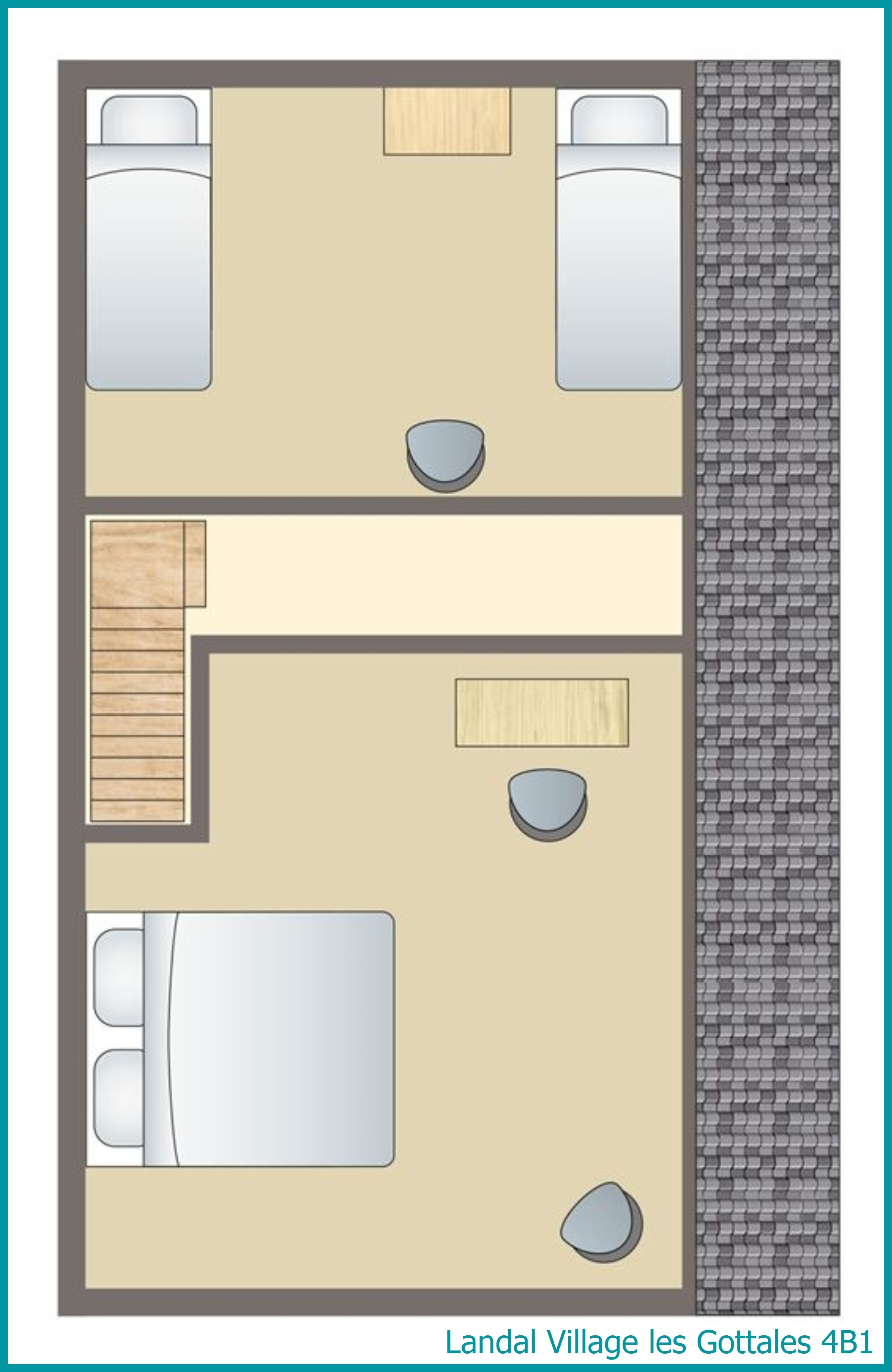 4-person bungalow 4B1 at Village les Gottales