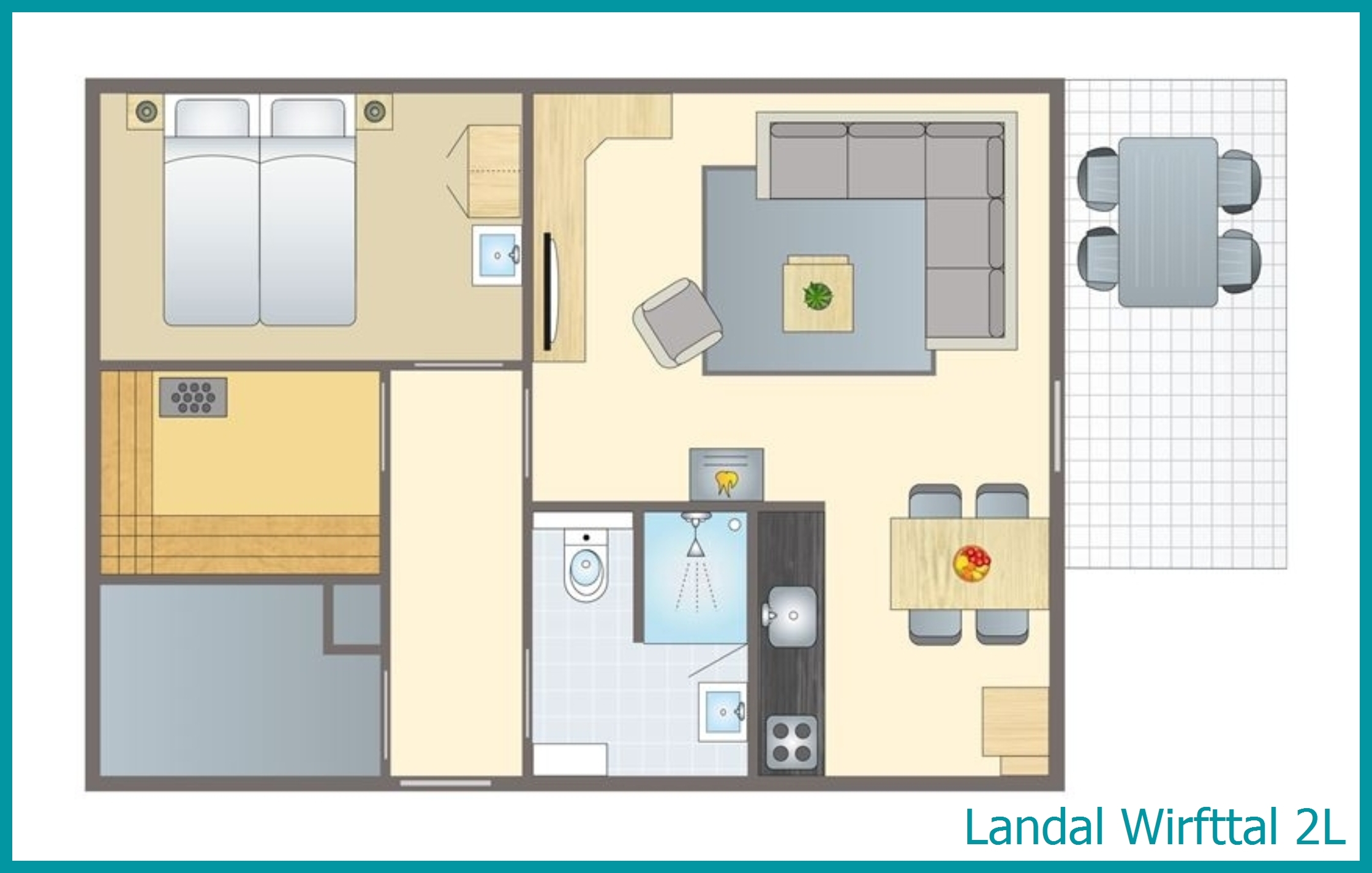 2-person bungalow 2L at Wirfttal