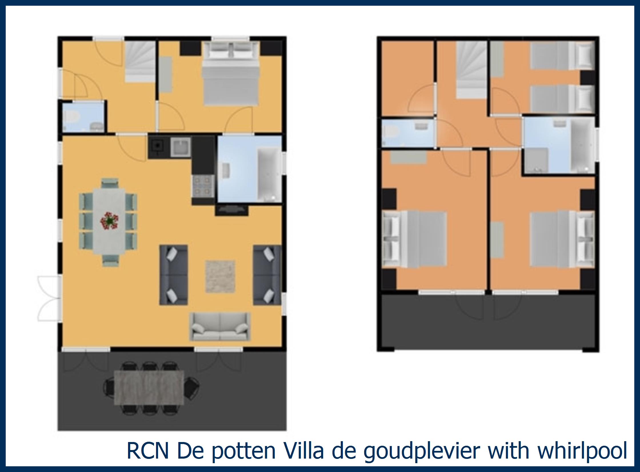Bungalow Villa de Goudplevier with whirlpool at De Potten