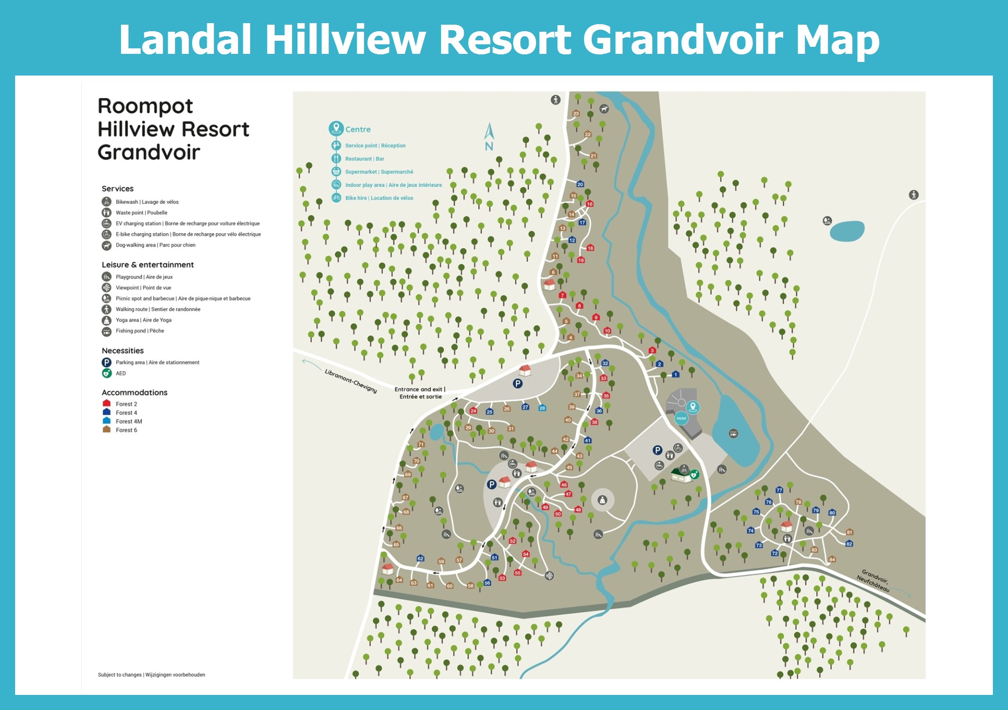 Map Landal Hillview Resort Grandvoir