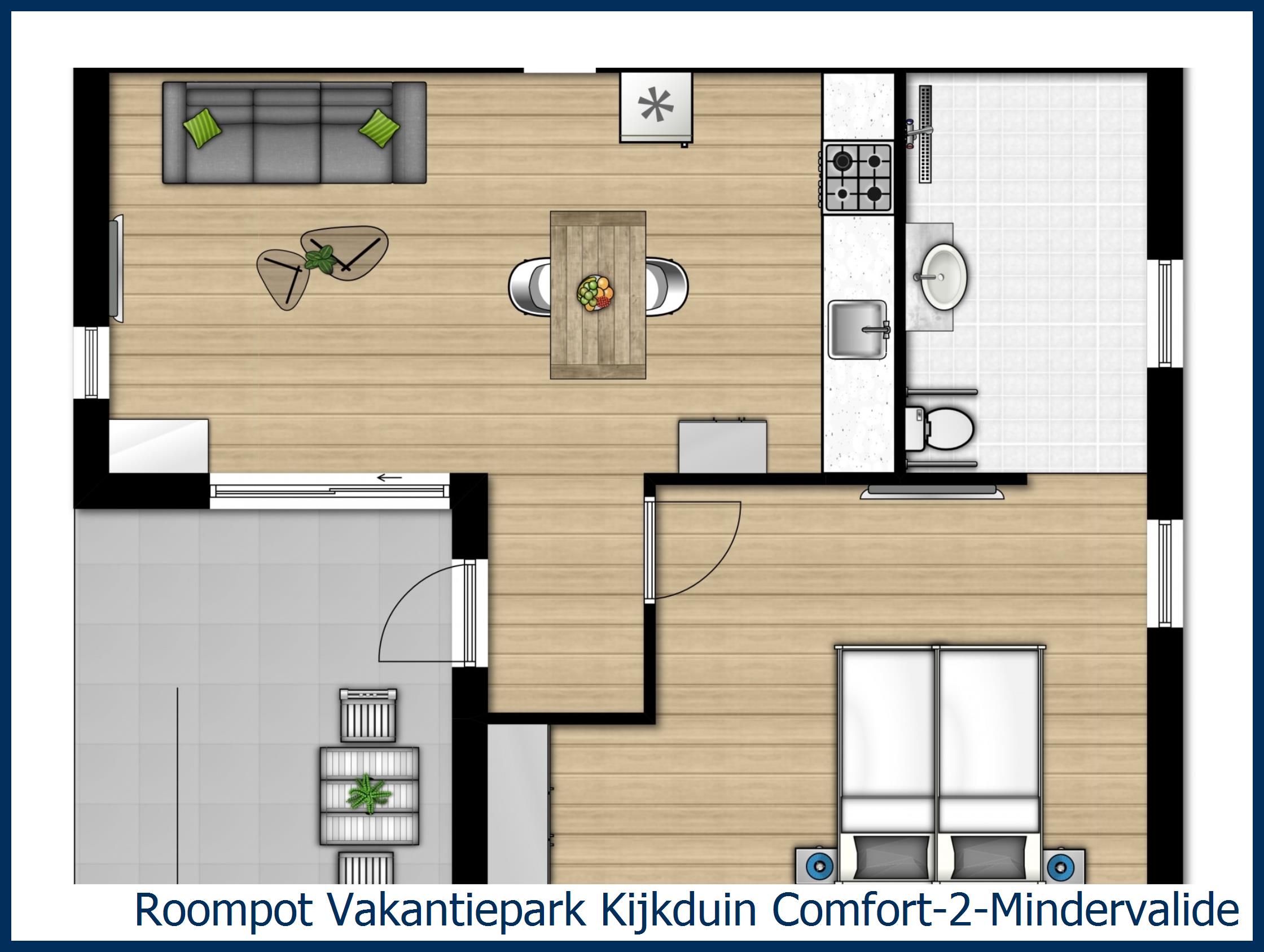 Chalet Comfort-2-Mindervalide at Kijkduin